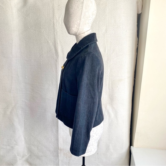 3.1 Phillip Lim M Stretch Denim Blazer Grey Black Casual Jean Jacket Spring Fall - Picture 3 of 10